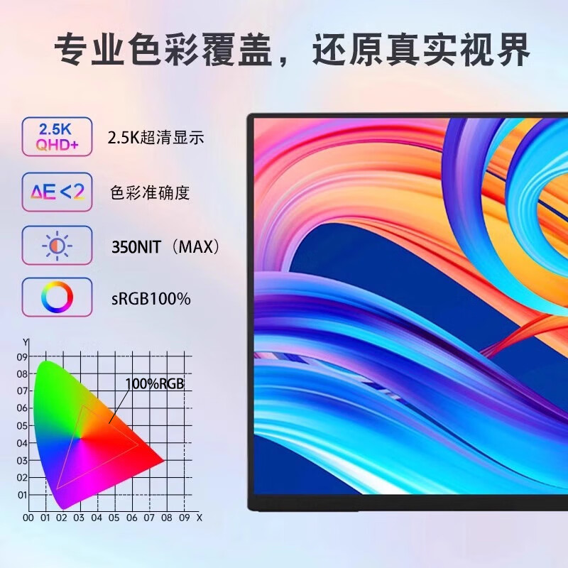 闪跑侠便携显示器屏2.5K便携屏IPS屏幕144HZ手机PS5/4笔记本办公外接便携式电脑显示屏电竞游戏扩展副屏 【2.5K+144Hz】18英寸高刷电竞/可壁挂