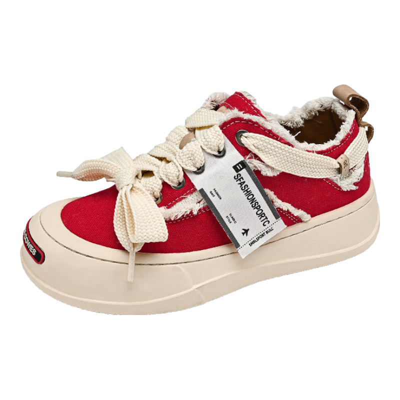 LOGAN COWES开口笑帆布鞋 2024夏季新款乞丐鞋潮鞋厚底增高笑脸帆布鞋2GCS-02 黑色 38