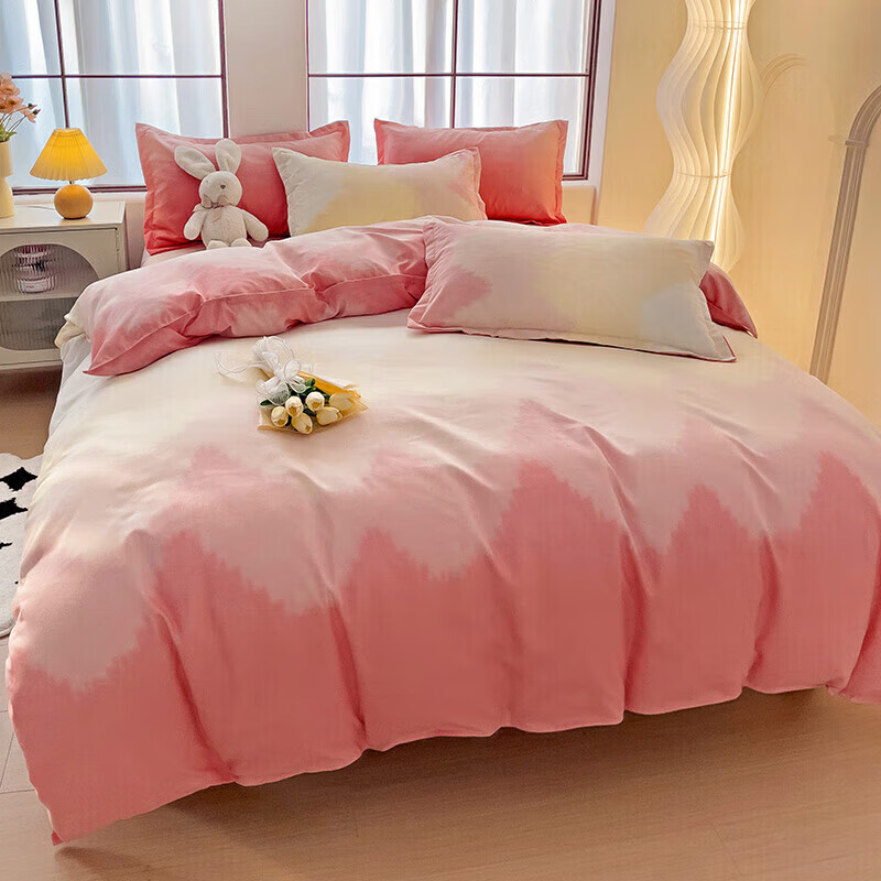 北极绒磨毛四件套 透气亲肤ins简约风套件被套床单 渐变玉 2.0m床单款四件套(被套200*230cm