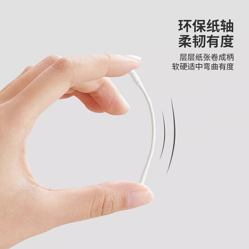 海昊宜生海昊医用双头棉签掏耳朵采耳尖圆头棉花棒化妆卸妆棉棒一次性家用 纸轴-母婴双头棉签【600支/3罐】螺旋+挖耳勺