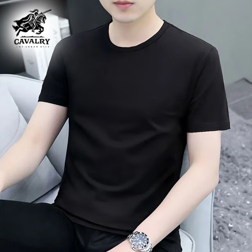 THE URBAN NICE官方品牌纯棉t恤男2025夏秋款短袖上衣商务纯色冰丝纯棉男士短袖 咖啡色-纯色 厚款 【宽松大码款】 5XL 码【建议185-210】-T恤