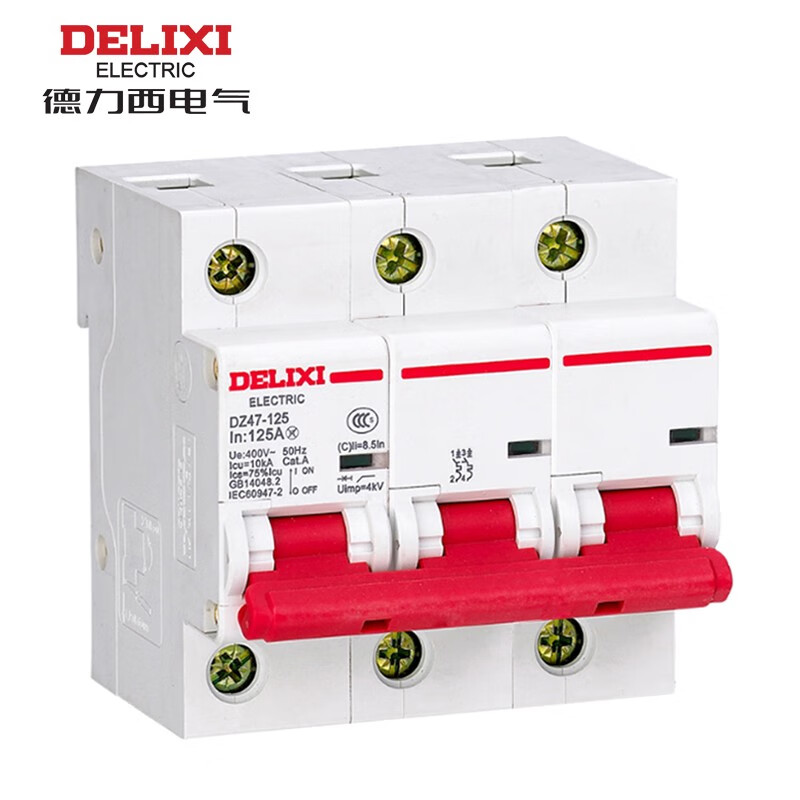 3p li(c) 63a 10ka 400vac dz471253c63 德力西空气开关断路器