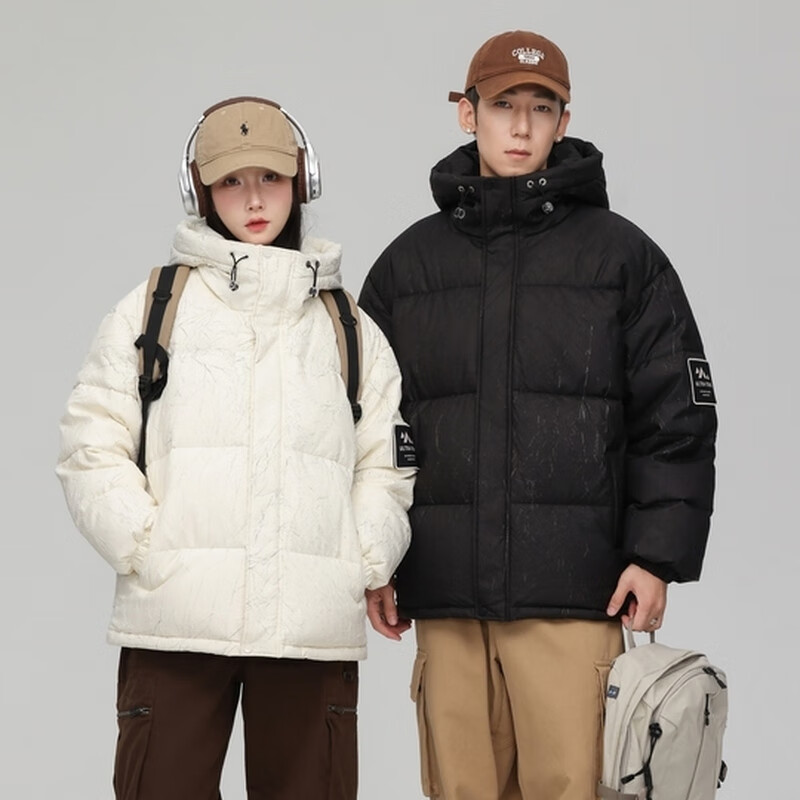 雪中飞新款情侣款短款立领保暖羽绒服时尚简约休闲舒适炫酷潮流 米色|8631 L 175/92A
