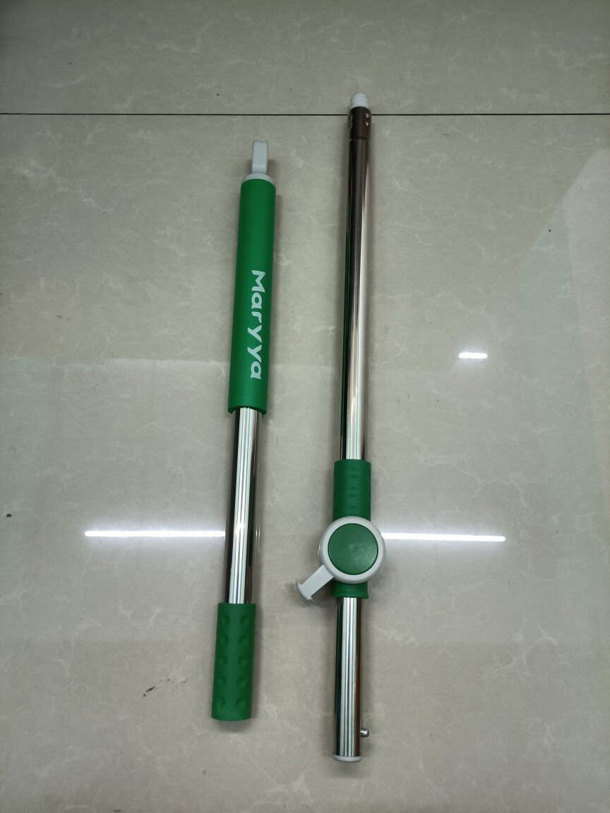 美丽雅旋转拖把配件不锈钢手压式旋转桶拖布桶通用拖把杆原装 绿行星