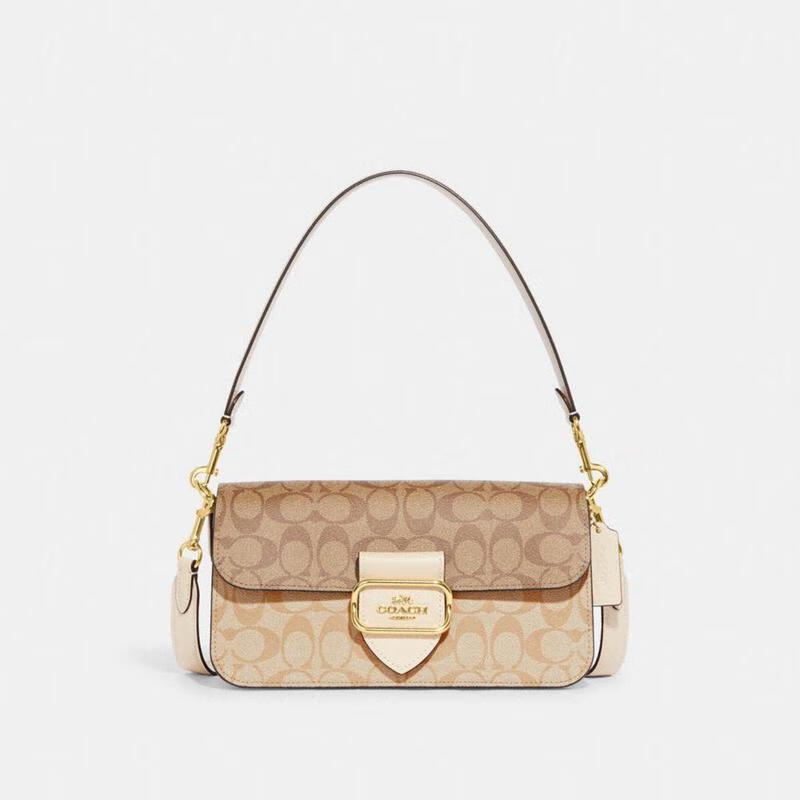 蔻驰(coach)24新款女包morgan 经典标志印花复古休闲单肩斜挎包女士