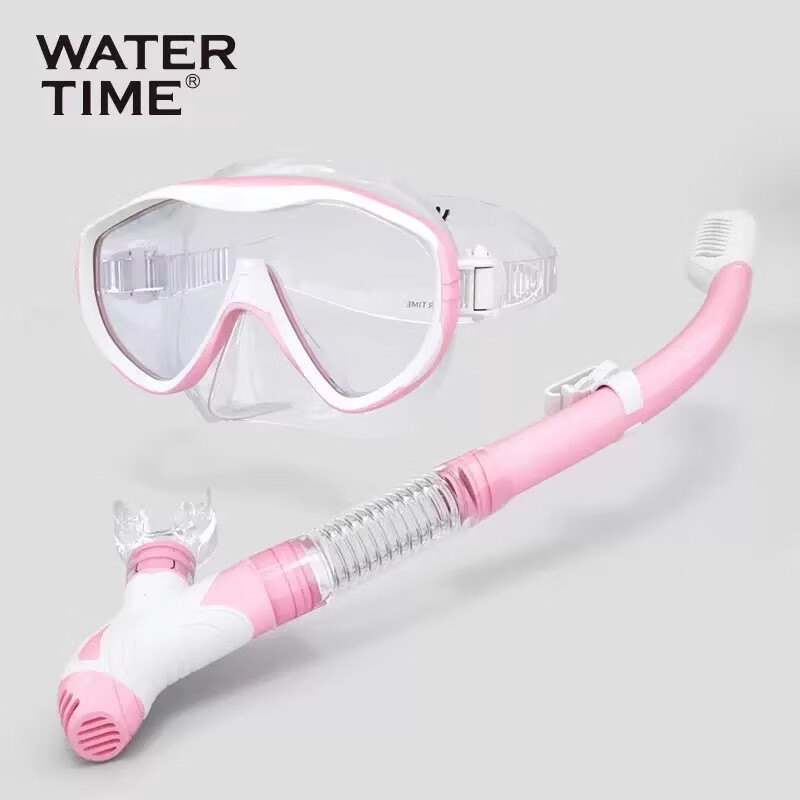 WATERTIME兒童潛水鏡男女童浮潛三寶面罩水下游泳眼鏡潛水裝備 公主粉套裝【適合4-14歲】