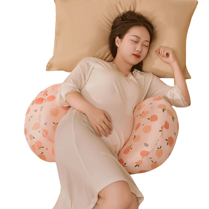 佳韵宝孕妇枕头护腰侧睡枕托腹 孕妇睡枕 睡觉专用多功能睡垫靠枕用品 印花款-粉乐桃