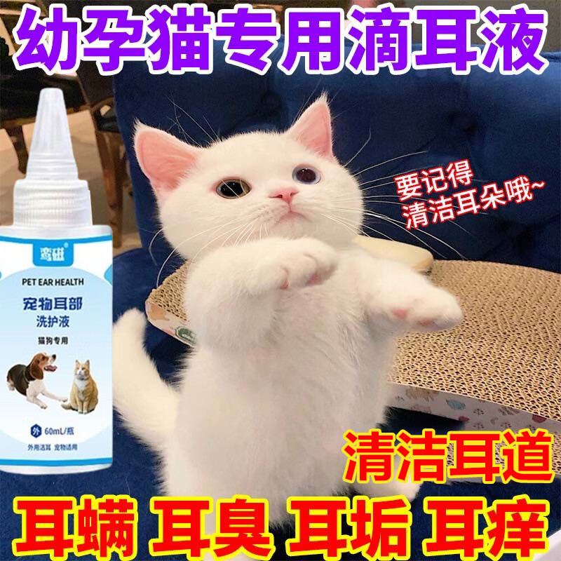 哆派淘幼猫孕猫滴耳液去除耳螨狗狗猫咪专用洗耳朵耳屎洁耳液止痒去异味 【孕幼猫耳螨专用】一瓶装