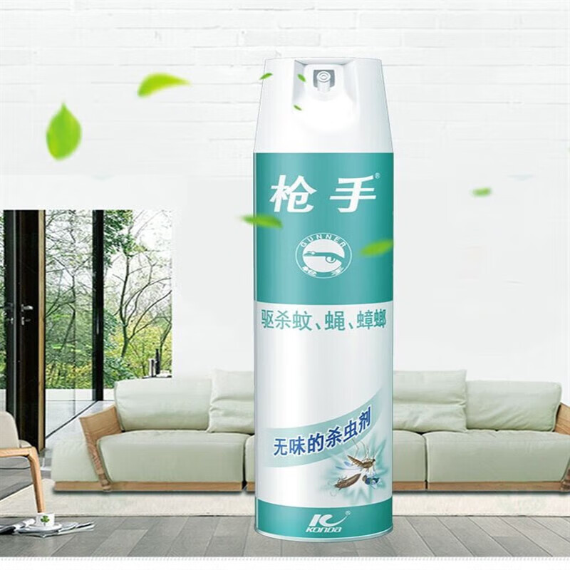 枪手(GUNNER)杀虫气雾剂600ml无味灭蚊蟑螂药毒苍蝇飞虫克星室内喷雾剂家用 枪手杀虫气雾剂1瓶 600ml
