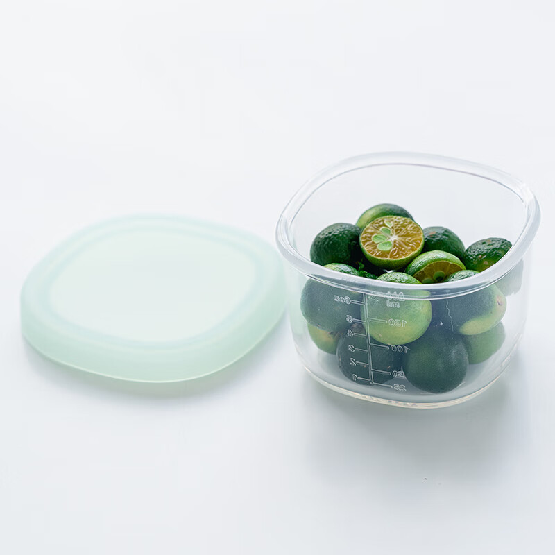 Arasigawa迷你保鲜盒食品级分装罐零食糖坚果盒储藏密封便携水果硅胶小盒子 母婴食品级硅胶 透明绿 200ml