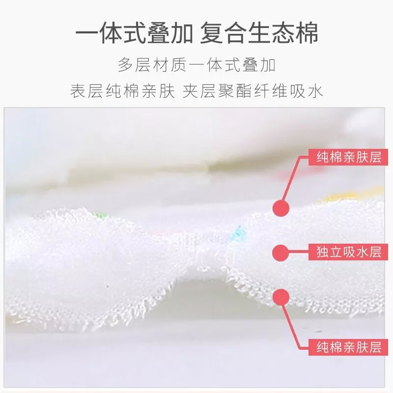 【现发】纱布尿布表层夏季宝宝用品戒子介子布新生儿可洗尿片 白色【M码32*12cm】 10条装 3层