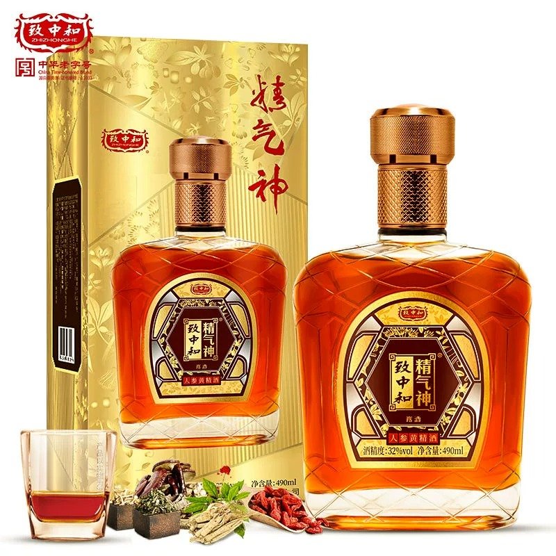 致中和人参黄精酒 32度490ml单瓶装 32度 490ml 1瓶
