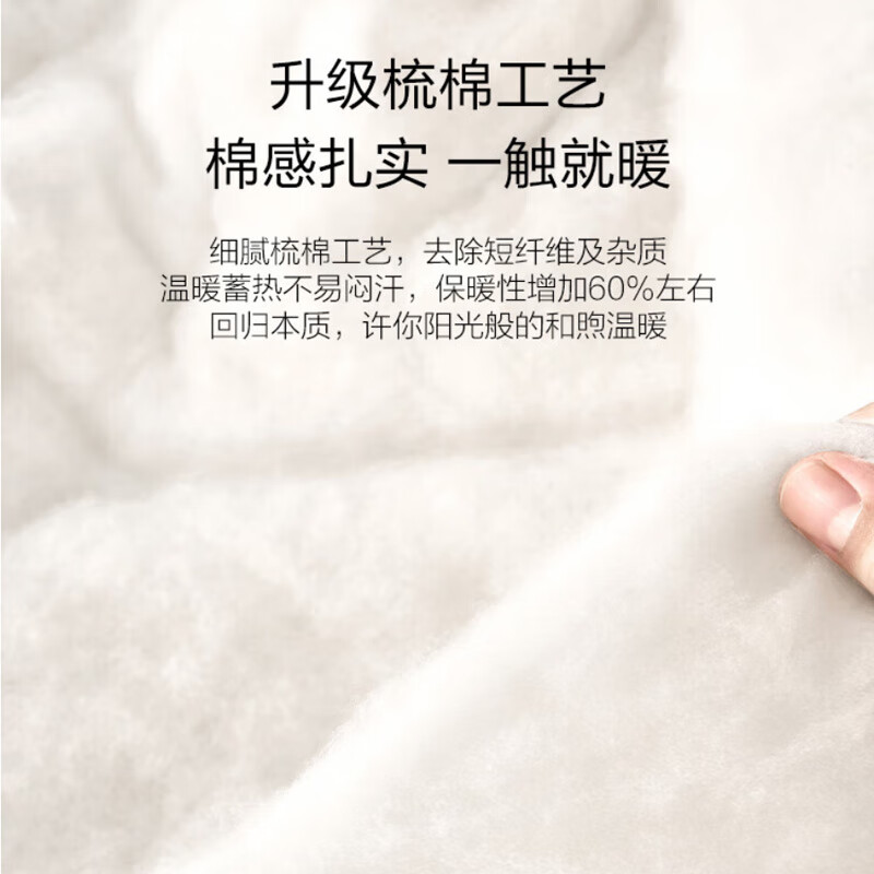 1号会员店100%天然新疆棉花被纯棉被芯冬季厚被保暖无网全棉胎2.0×2.3米8斤