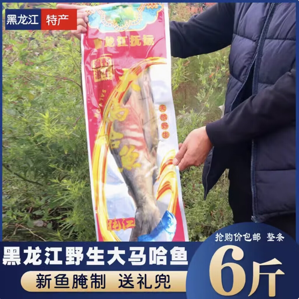 黑龙江大马哈鱼新鲜腌制抚远特产纯江马哈鱼咸鱼新鲜整条6斤包邮