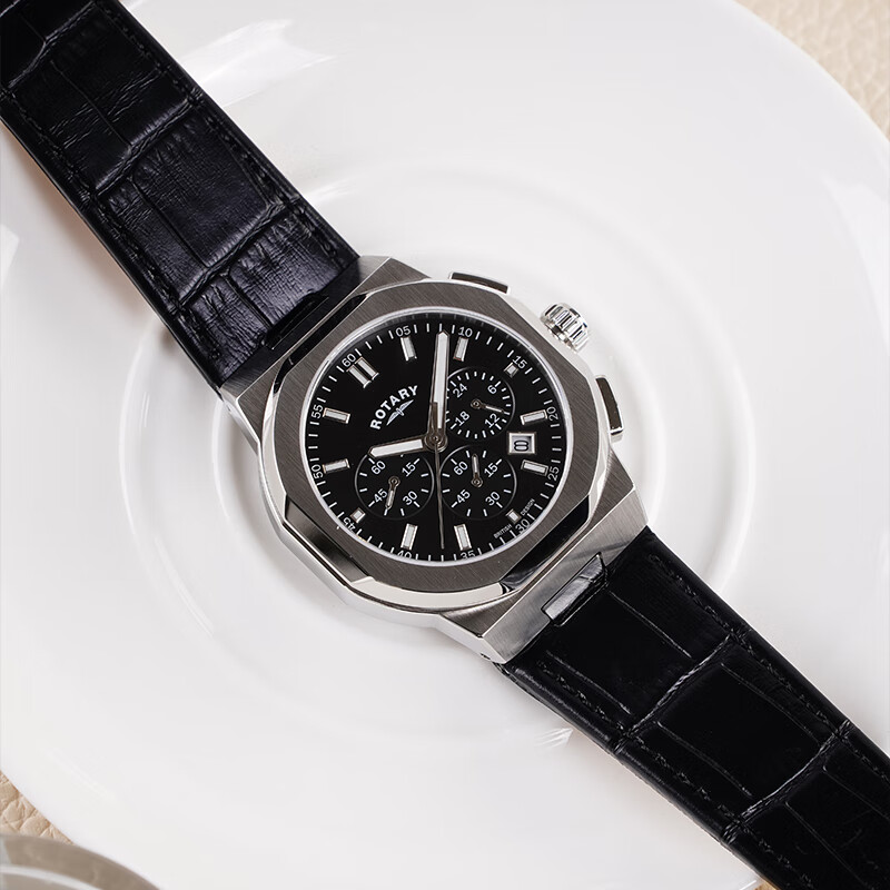 劳特莱（Rotary） 英国 摄政王系列欧美表三眼表盘进口石英男士手表男表生日礼物 GS05450/65