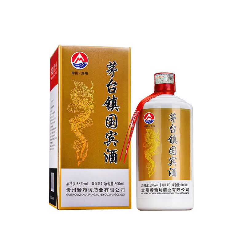 黔赖坊遵义酱香型白酒53度封坛老酒茅台镇国宾酒礼盒装粮食酒整箱6瓶 53度 500mL 6瓶 不带礼袋 整箱6瓶装