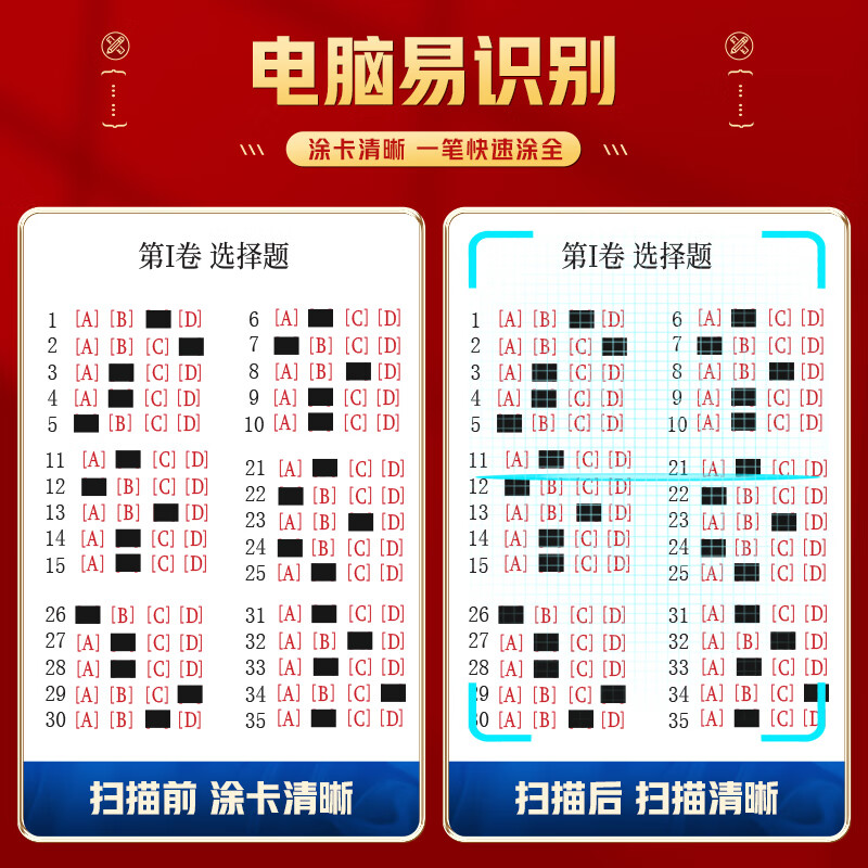 爱好（AIHAO）中高考文具16件套学生考试考研专用套装2B涂卡铅笔+套尺+橡皮+静音中性笔 2850 C【一举夺魁】静音考试16件套