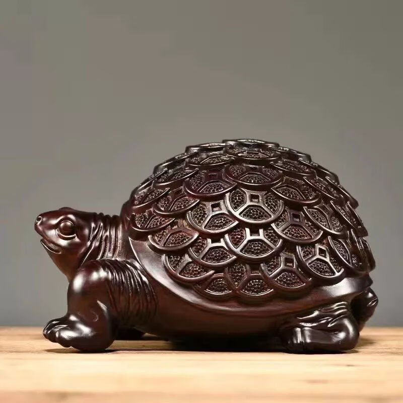 8厘米龟龟摆件家居实木雕刻乌龟工艺品摆件东阳木雕手把件手把件 木