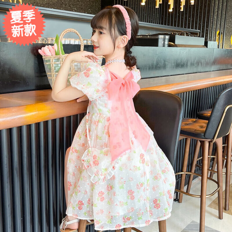 贝格菲女童裙子公主裙中大童女装夏季薄款连衣裙女孩子9-12岁甜美风