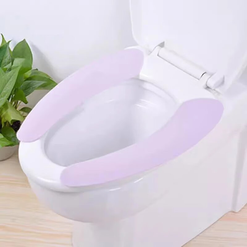 【精选现发】可水坐便器垫坐便套加洗马桶坐垫四季通用家用马桶贴 【紫色】2对装-绒面