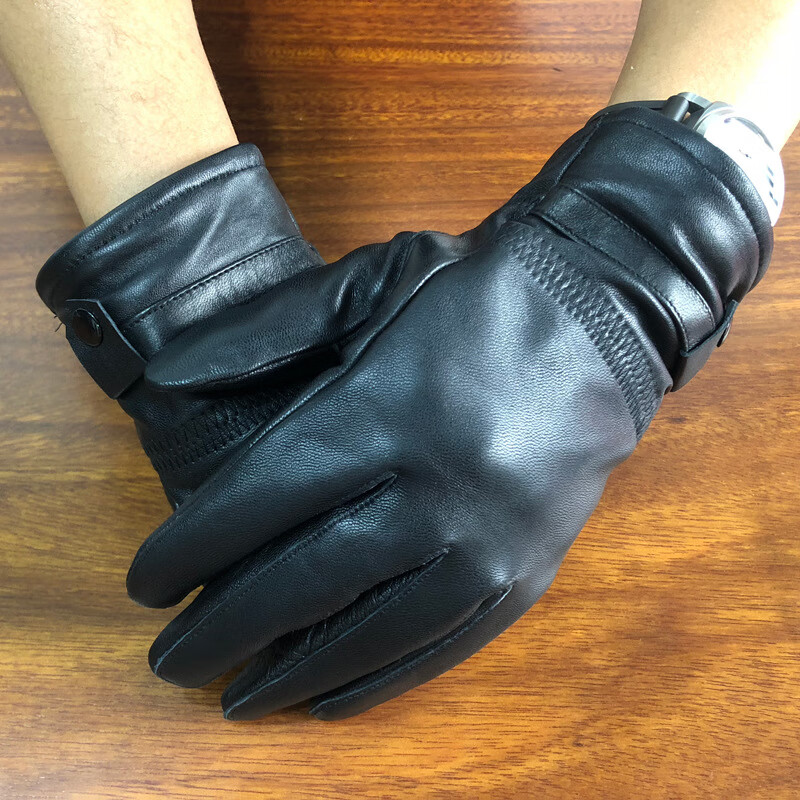 拉尔伦保罗真皮手套男士绵羊皮冬季新款加绒保暖礼品单海宁分指皮手套
