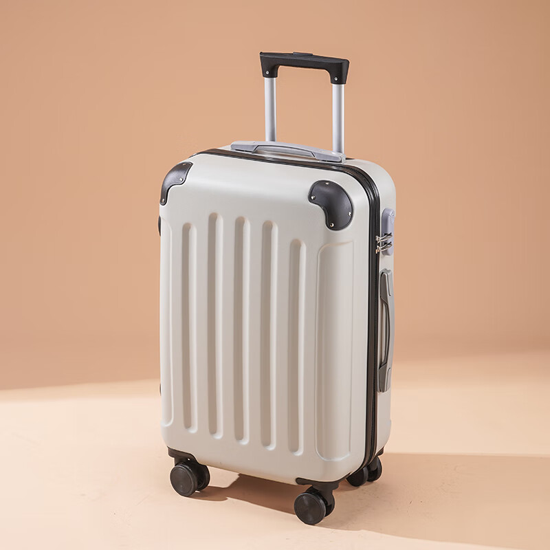 MCHNA KTCC行李箱万向轮旅行箱登机箱双拉杆箱轻便耐磨男女学生密码箱皮箱子 白灰色【普通款】 20英寸 -可登机