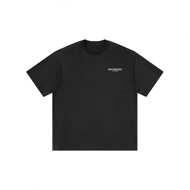 zmoh无性别主义简约纯色字母logo休闲落肩宽松圆领内搭短袖 黑色 m
