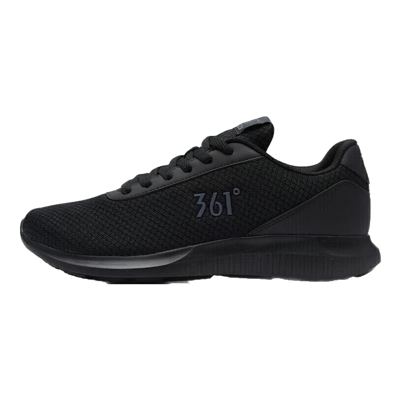 361°运动鞋男鞋春夏季透气网面黑色休闲慢跑步鞋子男士671832270-5