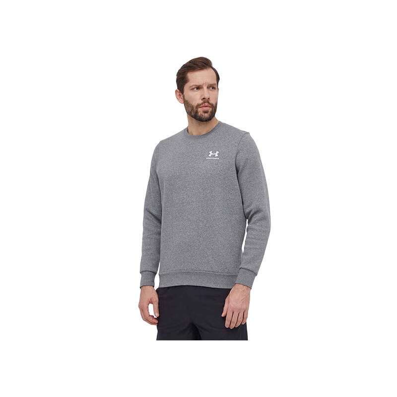 安德玛（Under Armour）秋冬季新款男士运动休闲百搭保暖圆领卫衣灰色M