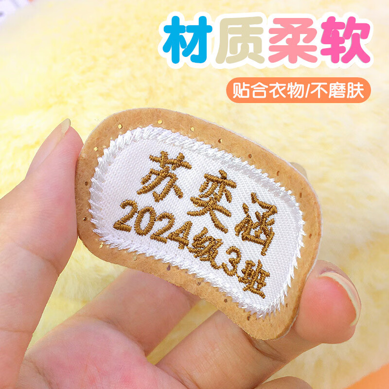 彩色星愿 刺绣定制姓名贴幼儿园名字贴可缝防水儿童衣服校服护士服名字牌 【带孔易缝】蓝(只绣名字)10个