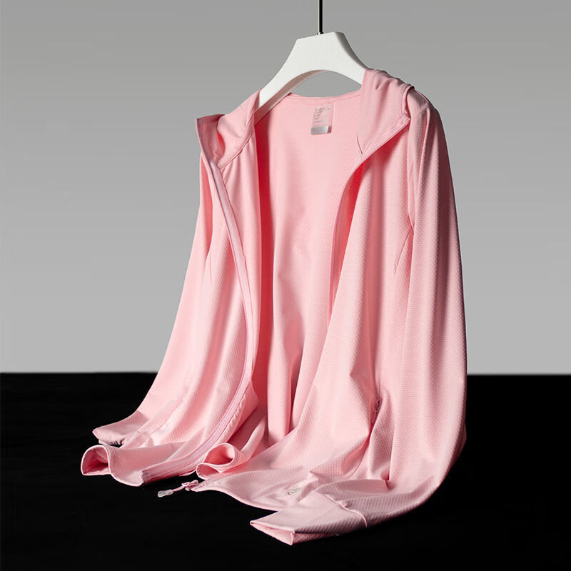 大唐喜乐牛衣女外穿夏季冰丝长袖薄外套女薄款专业连帽上衣 粉色 常规