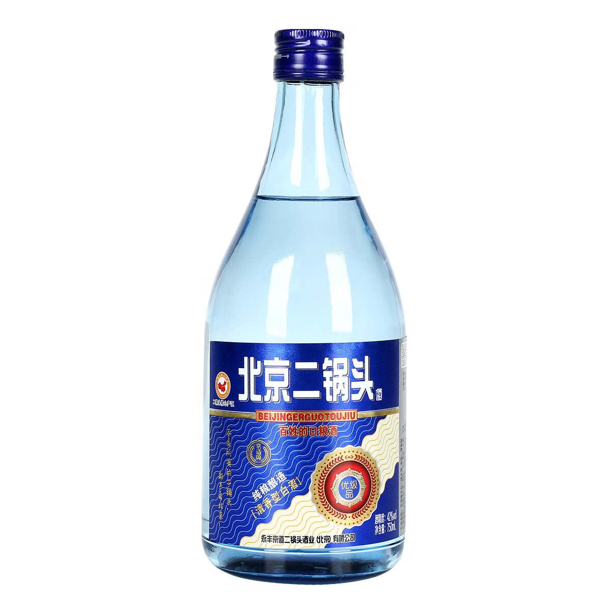 京道牌北京二锅头白酒京道蓝瓶750毫升清香型42度北京原产地 42度 750