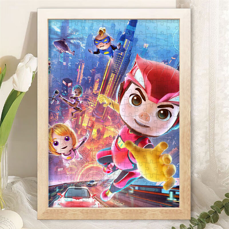 bmoi猪猪侠卡通木制拼图动漫周边解压玩具个性diy朋友闺蜜礼物卡片 1