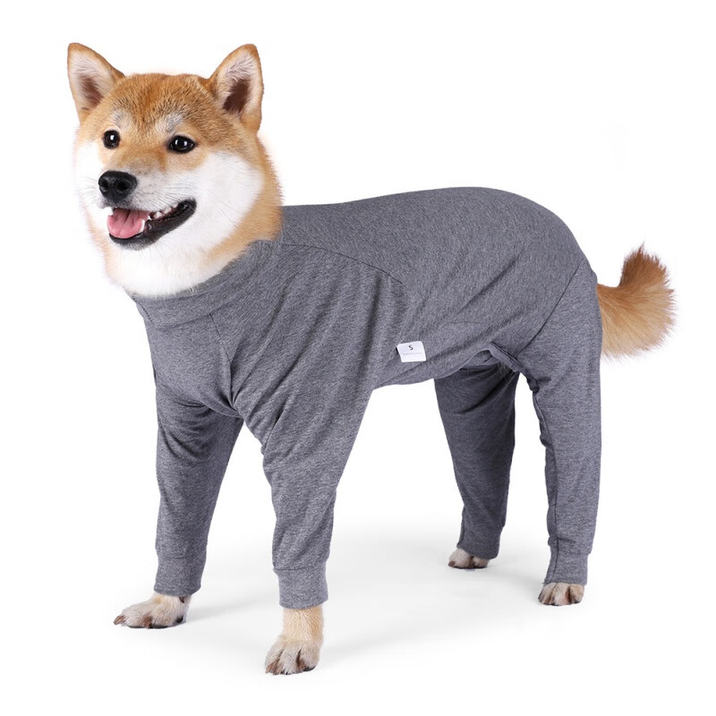 道頓世家（DOTON）狗狗衣服全包圍高彈四腳狗狗家居服大狗生理服防舔防蚊大型犬衣服 灰色 XXXL(建議95-115斤)