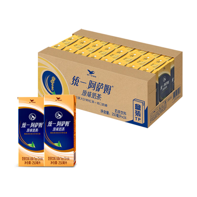 plus会员:统一 阿萨姆奶茶tp250ml4*6入整箱24瓶*2件