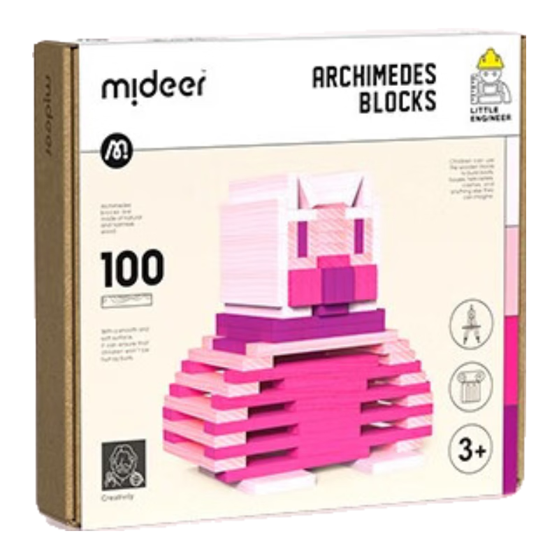 彌鹿(MiDeer)阿基米德積木兒童積木條男孩steam玩具多米諾骨牌六一兒童節(jié)禮物 黑白色100片