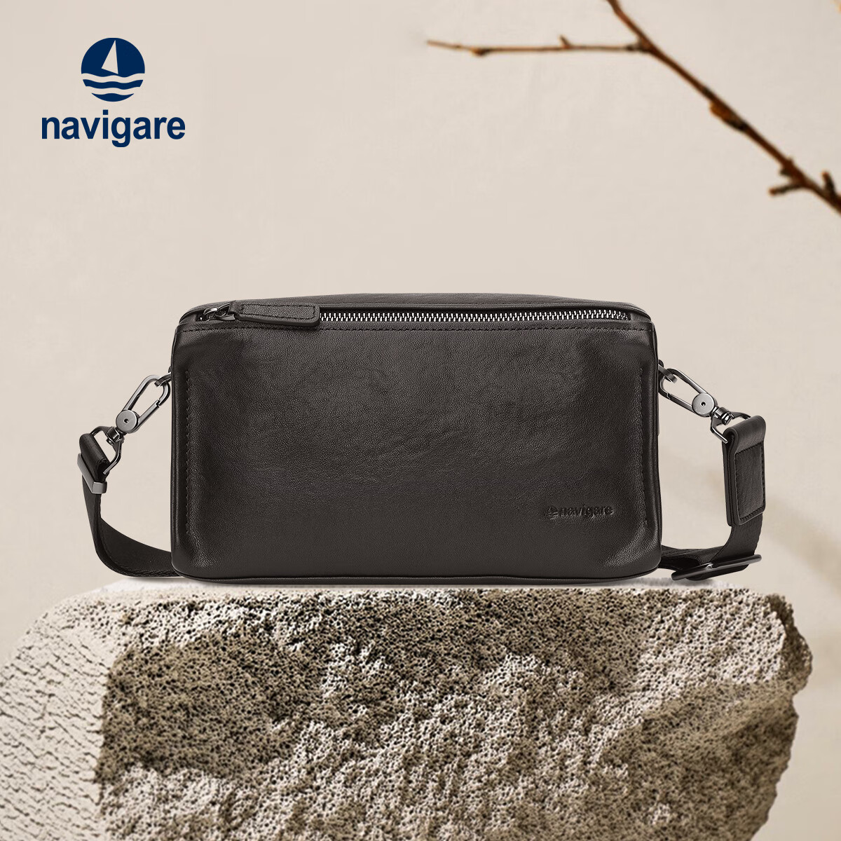 navigare意大利小帆船单肩包男士斜挎包牛皮邮差包通勤旅行小胸包生日礼物
