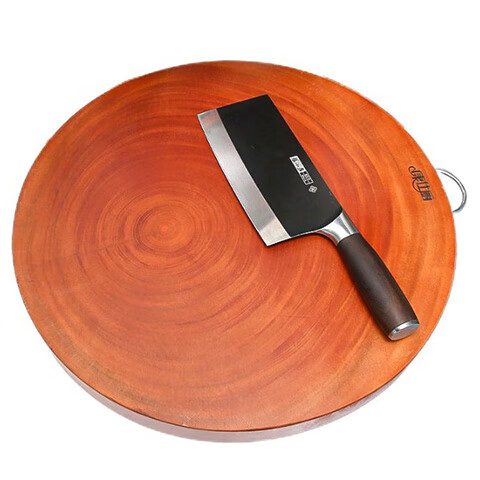 康仕厨越南桃花芯木菜板实木砧板整木圆形切菜板抗菌防霉案板刀板粘板 实木整切不拼接【42x4.0】