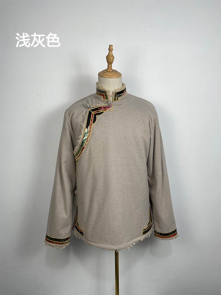雅格罗伊藏服藏袍冬季男士藏族服装男士刺绣加绒棉衣冬季新款藏式舞台