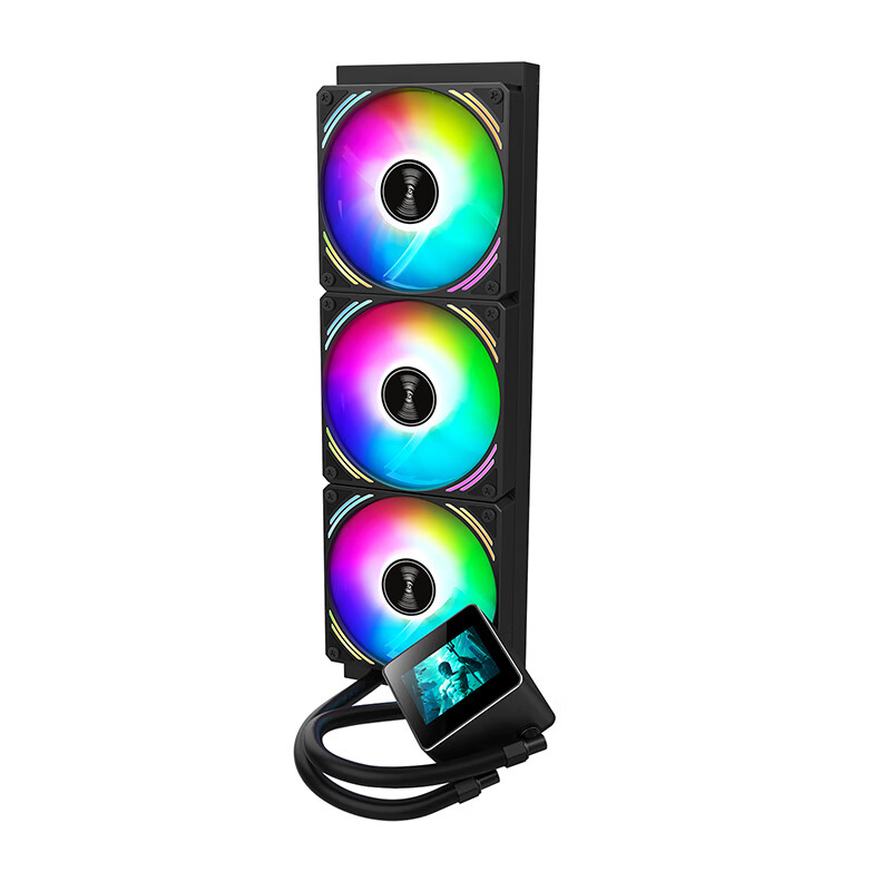 航嘉（Huntkey）海神V360 智能数显屏cpu水冷散热器 多平台兼容散热器  一体式360水冷 海神V360黑色