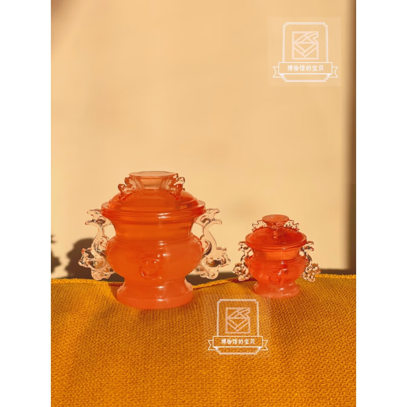 南京博物馆小粉炉博物院文创芙蓉石蟠耳盖炉大摆件冰箱贴挂件节日 芙蓉石蟠螭耳炉大摆件