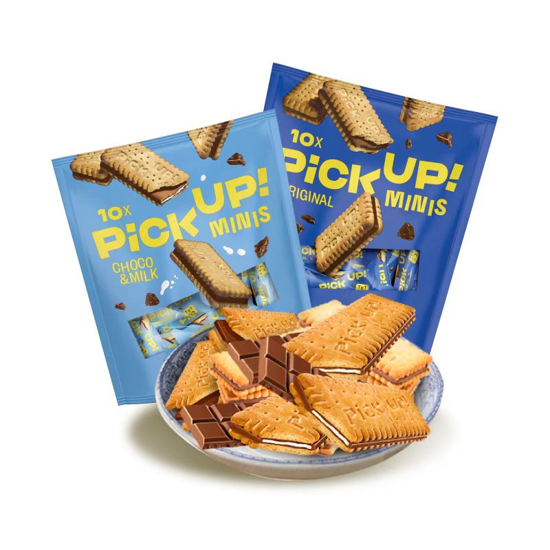 百乐顺德国进口pickup迷你巧克力夹心饼干网红休闲零食独立小包装