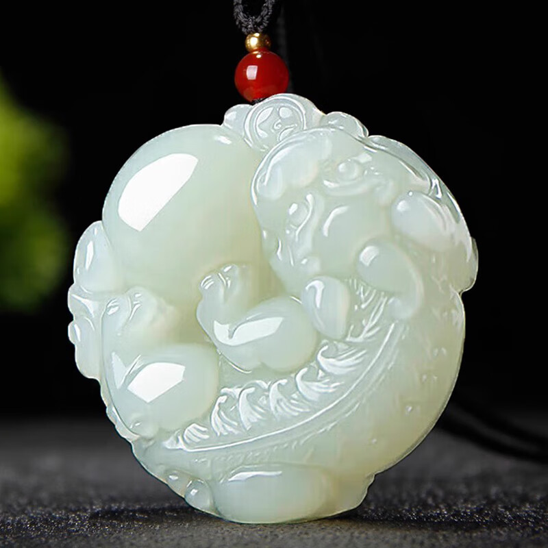 藝鉑緣真玉吊墜貔貅玉牌男女情侶玉器平安扣玉墜白玉項鏈玉石掛件玉佩 白玉有求必應貔貅吊墜