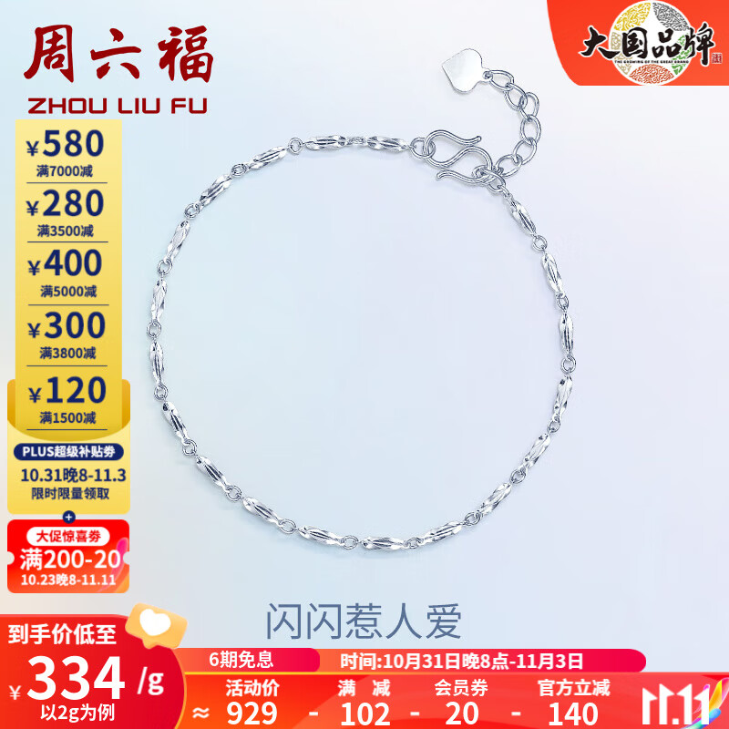 周六福（ZLF）PT950铂金手链女款简约百搭扭纹手饰 16cm+2cm尾链 - 2g pt950怎么样,好用不?