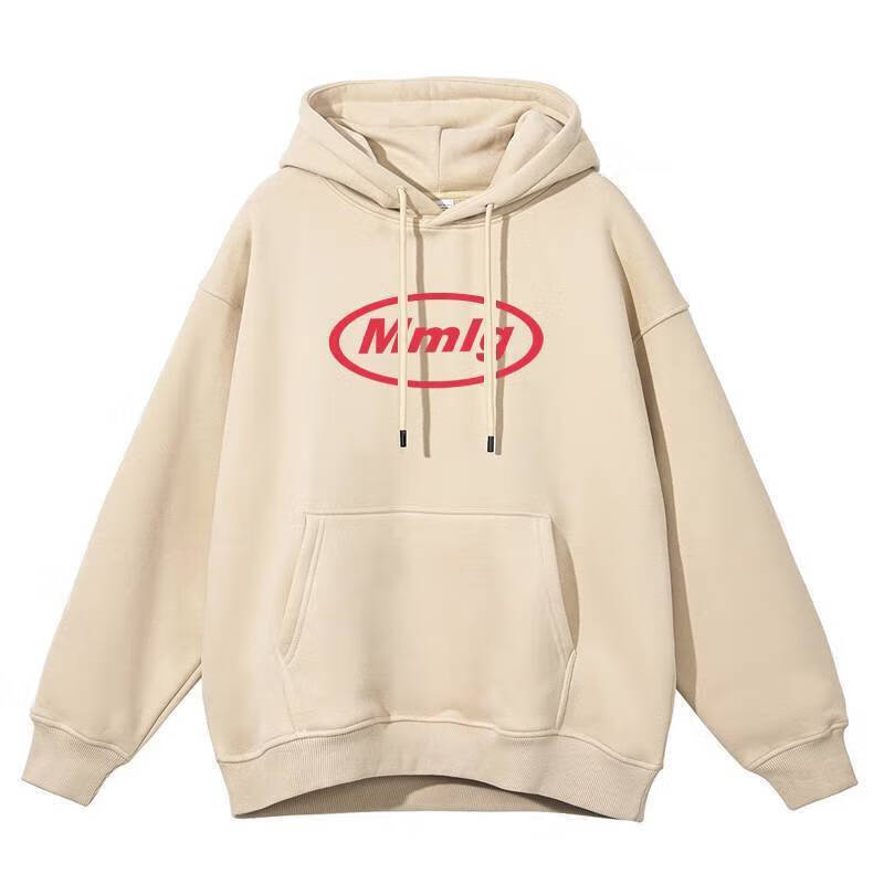 橦舟渡mmlg卫衣mmlg复古字母印花连帽女秋季潮牌高街加绒款情侣宽松