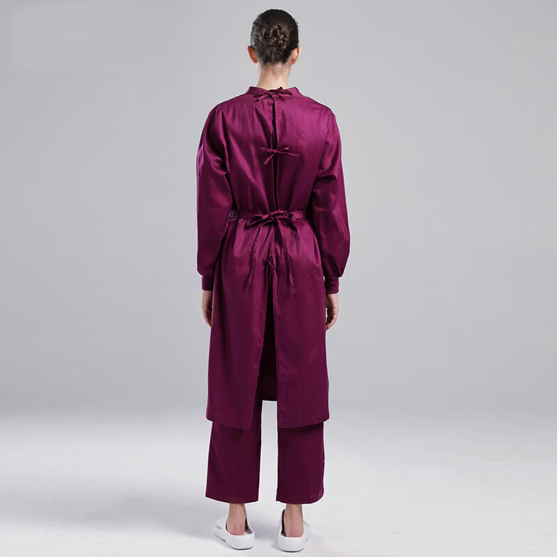 醫(yī)護(hù)純棉手術(shù)衣消毒男女手術(shù)服洗手衣服全包圍長袖隔離反穿衣服半包外科口腔工作服 紫色男士(半包) XXXL