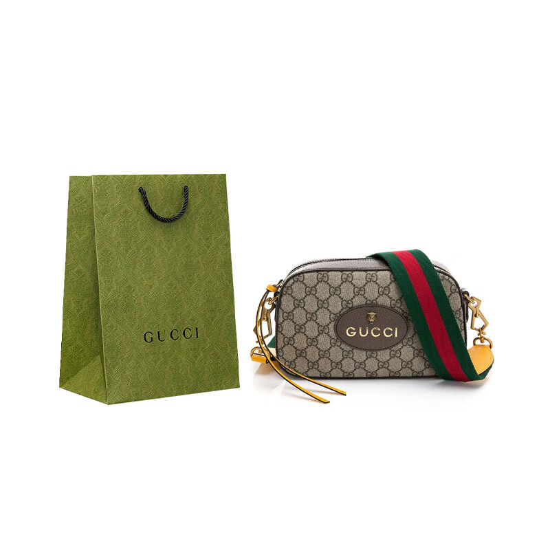gucci 古驰 gucci女包 女士neo vintage系列虎头帆布gg印花单肩斜挎包