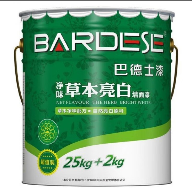 巴德士(badese)漆内墙乳胶漆油漆涂料净味环保墙面漆草本色27公斤