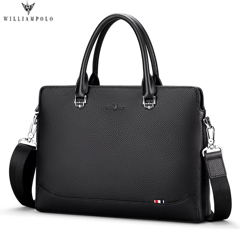 英皇保罗(williampolo)轻奢英皇保罗男士单肩包皮包商务休闲手提包