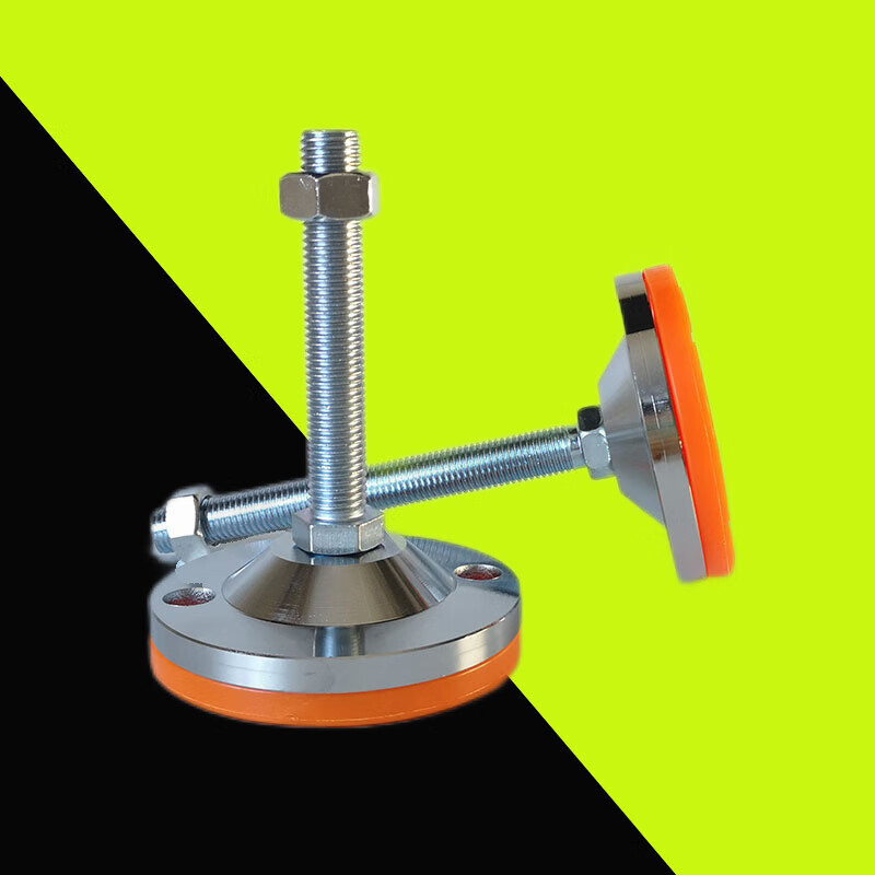 橙胶d150双孔自动化设备重型金属地脚碳钢镀铬调节脚蹄支撑脚 (底盘